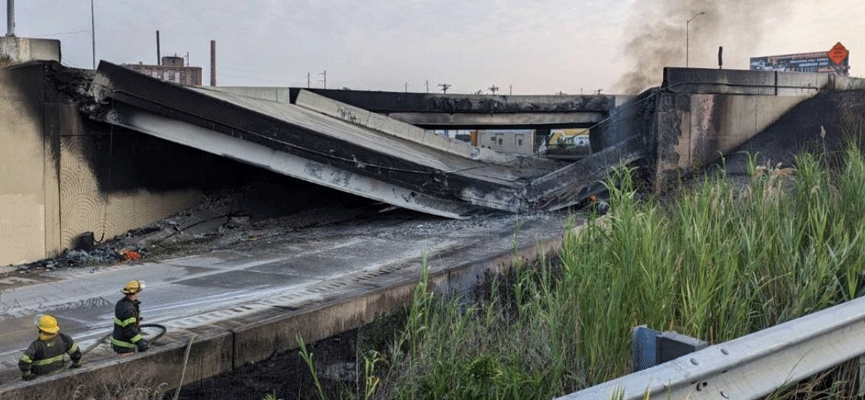 Truck Fire Causes Part of I-95 to Collapse and Highway Closure